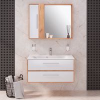 Зеркальный шкаф MELBOURNE 100 /универсальный/дуб/белый/ AQUA DE MARCO 1100WCMEL/V.2.0 — фото 9, Зеркальные шкафы в ванную