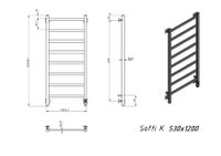 Полотенцесушитель электрический Grota Soffi K 530х1200 белый Soffi K 530х1200 RAL9016 EL — фото 4, Электрические полотенцесушители