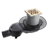 Трап BERGES водосток PLATZ Antik 100х100, бронза, S-сифон D50 H60 боковой арт-094160 — фото 11, Трапы для душа