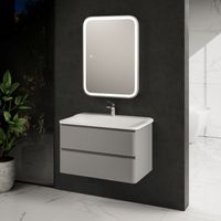 "S4" тумба под умывальник подвесная 80 см., цвет серый. арт-AQM900480GM — фото 2, Тумбы под раковину