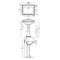 Раковина SIMAS ARCADE подвесная на пьедестал с одним отверстием со спинкой цвет белый арт-AR824 — фото 2, Раковины подвесные