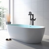 Смеситель для ванны напольный (внешняя и скрытая часть) AQUATEK, матовый черный AQ1145MB БЕТТА — фото 9, Смесители напольные