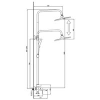 Душевая система Azario Alanti с круглым тропическим душем, керамический картридж, шланг 150 см, графит арт-AZ-K2332GR — фото 6, Душевые стойки