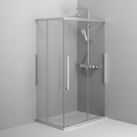 Душевое ограждение Func Square Slide 120х80, мат хром, прозрачное арт-W84G-403-12080-MT — фото 3, Прямоугольные душевые уголки