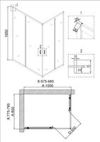 Душевое ограждение Niagara Nova NG-6681-08 (100х80х195) прямоугольник,хром,двери раздвижные,стекло прозрачное,1 место арт-66810811 — фото 3, Прямоугольные душевые уголки
