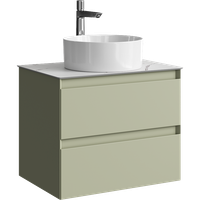 Товар: Подвесная тумба с двумя ящиками 65 см, цвет зеленый шалфей со столешницей мрамор белый и наставным умывальником арт-GE01652SH+STG662X476MW - фото 5 Подвесная тумба с двумя ящиками 65 см, цвет зеленый шалфей со столешницей мрамор белый и наставным умывальником арт-GE01652SH+STG662X476MW — фото 5, Тумбы с раковиной