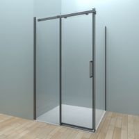 Душевой угол Veconi Rovigo RV-070B, 1600х1000х1950, черный, стекло прозрачное RV070B-160100-01-C4 — фото 2, Душевые уголки