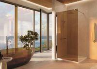 Душевая перегородка Walk-In , 900*2000, хром, стекло янтарь арт-VSW-1H900GS — фото 1, Душевые перегородки