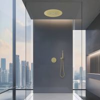 Душевая система встроенная с термостатом Timo Saona SX-2370/17SM золото матовое — фото 3, Душевые системы