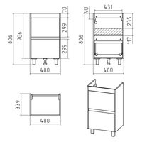 Тумба под раковину арт-Э-Али01050-0112Я — фото 5, Тумбы под раковину