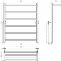 Товар: Полотенцесушитель водяной Стилье Универсал-54 800х600 (Полка + 5) П 21 Без покрытия арт-00654-8060 - фото 3 Полотенцесушитель водяной Стилье Универсал-54 800х600 (Полка + 5) П 21 Без покрытия арт-00654-8060 — фото 3, Водяные полотенцесушители