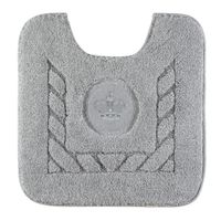 Коврик д/WC 60х60 см., вышивка логотип КОРОНА, серый, окантовка серебро 30762 — фото 1, Коврики для ванной комнаты