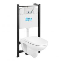 DEBBA ROUND Комплект 3 в 1 (инсталляции+подв. унитаз Rimless+сиденье SUPRALIT). ROCA 7893104980 — фото 1, Комплекты унитаз + инсталляция