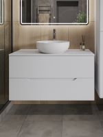 Orange Line тумба с раковиной подвесная 100 см, белый арт-Li-100TuwMDF+B07-420W — фото 3, Тумбы с раковиной