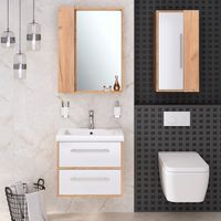 Зеркальный шкаф MELBOURNE 60 /универсальный/дуб/AQUA DE MARCO 1060WCMEL/V.2.0 — фото 9, Зеркальные шкафы в ванную