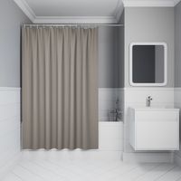 Штора для ванной, 200х180 см, Полиэстер, бежевый IDDIS арт-DW02P18i11 — фото 2, Шторы для ванной