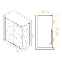 Душевой уголок RGW TO-44B (TO-14B + Z-050-2B) 1700x800 02074478-14 — фото 1, Душевые уголки