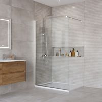 Душевая перегородка BelBagno Kraft 120 см, профиль хром, стекло прозрачное, арт-KRAFT-L-1-120-C-Cr — фото 2, Душевые перегородки