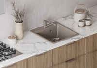 Мойка для кухни Парма 510x470x175 мм, квадратная, серый шелк 1A713032PM250 — фото 4, Кухонные мойки