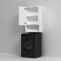 X-Joy, Шкаф навесной с дверками и открытой полкой, 60 см, белый глянец арт-M85CHX06021WG — фото 5, Шкафы для ванной