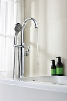 Atlantiss Смеситель для ванны, выс.монлит излив 260мм напольный лейка, р/ОД, хром, LM, арт-LM3244C — фото 2, Смесители напольные