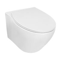 Унитаз подвесной Azario Keras 370х520х360 безободковый, с быстросъемным сиденьем микролифт, белый глянцевый арт-AZ-99046W — фото 1, Подвесные унитазы