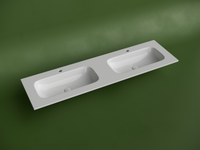 Раковина накладная мебельная CERAMICANOVA Grace прямоугольная 1610x457x137 с двумя чашами и отверстиями под смеситель цвет белый CN7023 — фото 2, Раковины встраиваемые сверху