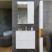 Комплект мебели для ванной Бриклаер КРИСТАЛЛ 60ZSB, белый/дуб бунратти — фото 1, Комплекты мебели для ванной