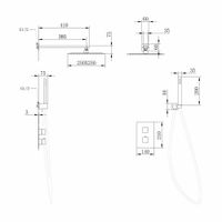 Душевая система ABBER Daheim AF8251W скрытого монтажа без излива, термостат, белая матовая — фото 3, Встраиваемые душевые комплекты