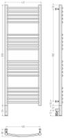 Полотенцесушитель электрический Сунержа Богема 3.0 выгнутая 1200х400 МЭМ левый Тёмный титан муар арт-15-5802-1240 — фото 3, Электрические полотенцесушители