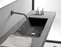 Раковина Scarabeo TEOREMA 2.0 встраиваемая снизу с переливом без отверстий цвет черный матовый с антибактериальным и грязеотталкивающим покрытием BIOKER арт-5135 49 BK — фото 3, Раковины встраиваемые снизу