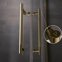 Душевой угол Veconi Premium Trento PTC-20G, 900Х900x2000, брашированное золото, стекло прозрачное PTC20-G-9090-01-C4 — фото 5, Квадратные душевые уголки