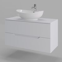 Orange Line Li-100TuwMDF+B08-585W тумба с раковиной подвесная 100 см, белый Li-100TuwMDF+B08-585W — фото 1, Тумбы с раковиной