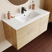 Тумба с умывальником IDDIS Bild подвесная, 100 см, дуб светлый арт-BIL10V0i95K — фото 1, Тумбы с раковиной