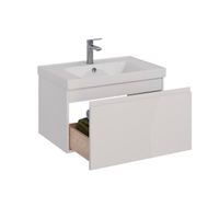 Тумба Lemark VEON MINI 70 см под 1 раковину, подвесная,1 ящик, цвет корпуса, фасада: Белый глянец арт-LM02VM70T — фото 1, Тумбы под раковину