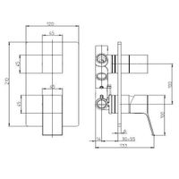 Смеситель Bossini Aki Z00741.073 для ванны и душа встраиваемый внешняя часть на 2-5 потребителей цвет черный матовый — фото 1, Смесители