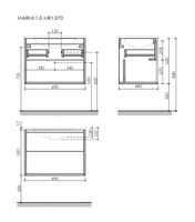 Тумба подвесная SANCOS Marmi 1.0 690х445х520 c одним ящиком оснащенным доводчиками скрытого монтажа и открытой нишей, дуб чарльстон, арт. арт-MR1.070ECH — фото 11, Тумбы под раковину