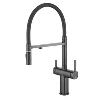 Смеситель для кухни с подключением фильтра для воды Rose , черный арт-R358H — фото 1, Смесители для кухни