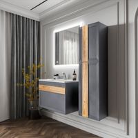 Комплект мебели для ванной Бриклаер , оникс серый арт-БЕРЛИН 80SD — фото 5, Комплекты мебели для ванной