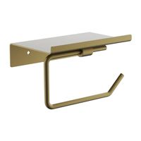 Держатель для туалетной бумаги с полкой BELZ , брашированное золото арт-B9001-5 — фото 1, Держатели туалетной бумаги