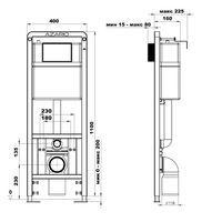 Инсталляция AZARIO для подвесного унитаза 400х160х1100, механическая, 3/6л (AZ-ИУ00001) арт-AZ-ИУ00009 — фото 2, Инсталляции для унитазов