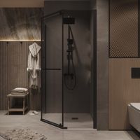 Товар: Душевое ограждение Grossman Pragma (100х100х195) трапеция,распашная,черный матовый,стекло тонированное, 1 место арт-302.K33.03.1010.21.10 - фото 3 Душевое ограждение Grossman Pragma (100х100х195) трапеция,распашная,черный матовый,стекло тонированное, 1 место арт-302.K33.03.1010.21.10 — фото 3, Душевые уголки трапеция