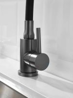 Смеситель для кухни с гибким изливом и режимом душ BELZ , оружейная сталь арт-B74810-3 — фото 6, Смесители для кухни