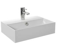 Раковина HATRIA Bahia 13 подвесная или на тумбу с одним отверстием с переливом цвет белый арт-BH0500365011TS0 — фото 1, Раковины накладные