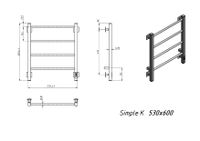 Полотенцесушитель электрический Grota Simple K 530х600 черный Simple K 530х600 RAL9005 EL — фото 4, Электрические полотенцесушители