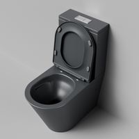 Унитаз напольный Grossman (640х360х835) безободковый,серый матовый с тонкой крышкой,микролифт,смыв торнадо,2 места арт-GR-4458GMSQ — фото 6, Напольные унитазы