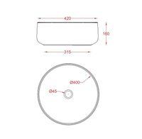Раковина Artceram Cognac Quadro накладная без отверстий цвет Mint арт-COL001 95 00 — фото 1, Раковины накладные