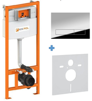 KK-POL 350/ZPW/425-050-S0 Standard Комплект для монтажа инсталляции, с клавишей M16, цвет хром глянцевый, с прокладкой звукоизолирующей — фото 1, Инсталляции для унитазов