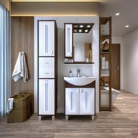 Пенал Бриклаер БАЛИ 35 см, венге/белый 4627125411885 — фото 4, Пеналы для ванной комнаты