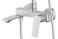 Душевая система Azario Lursy с квадратным тропическим душем, керамический картридж, шланг 150 см, сатин арт-AZ-K2349BN — фото 2, Душевые стойки